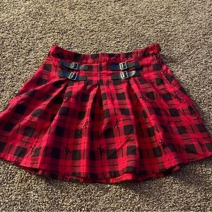 Hot Topic Build a Bear Red Skulls Mini Skirt